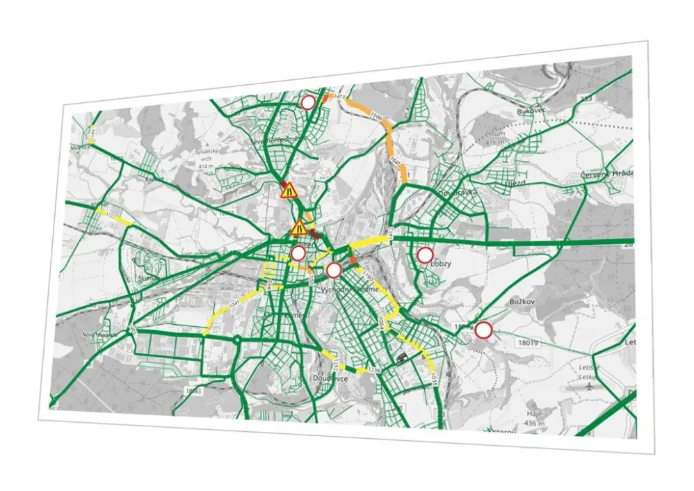 Interaktivní mapa intenzitní