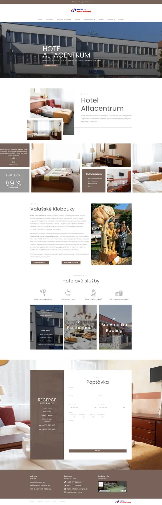 Reference weby Hotel alfacentrum