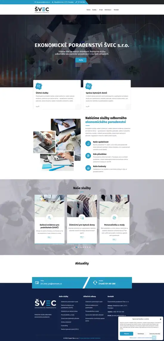 Reference weby Ekonomické poradenství Švec