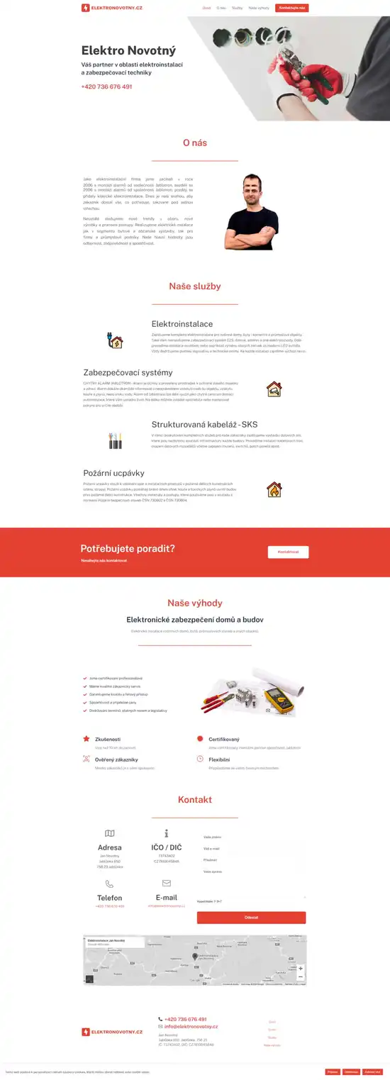 Reference weby Elektro novotný