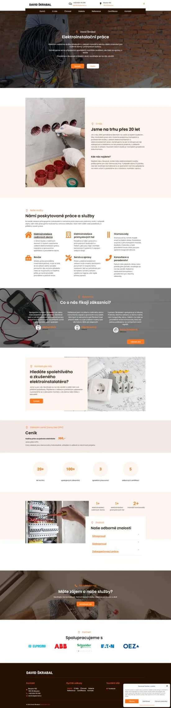 Reference weby Elektroinstalace Bouzov