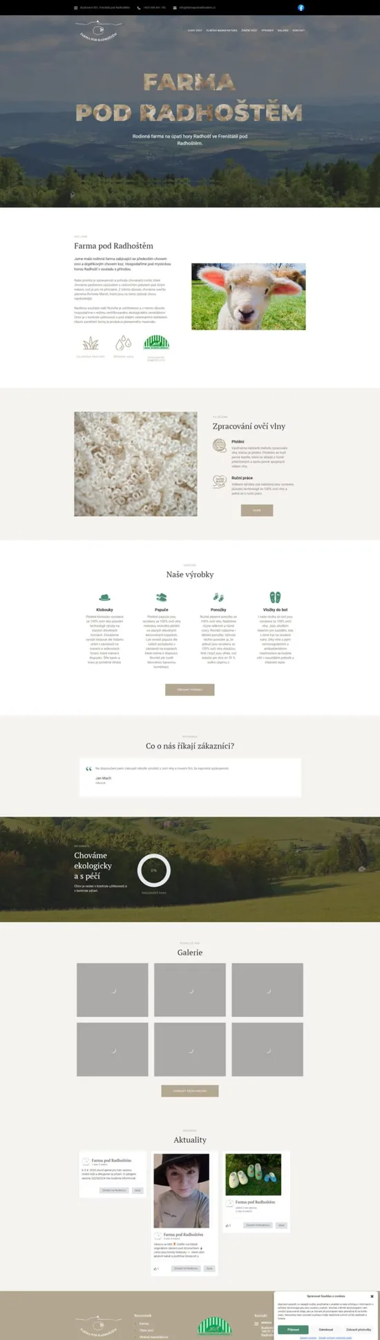 Reference weby Farma pod Radhoštěm