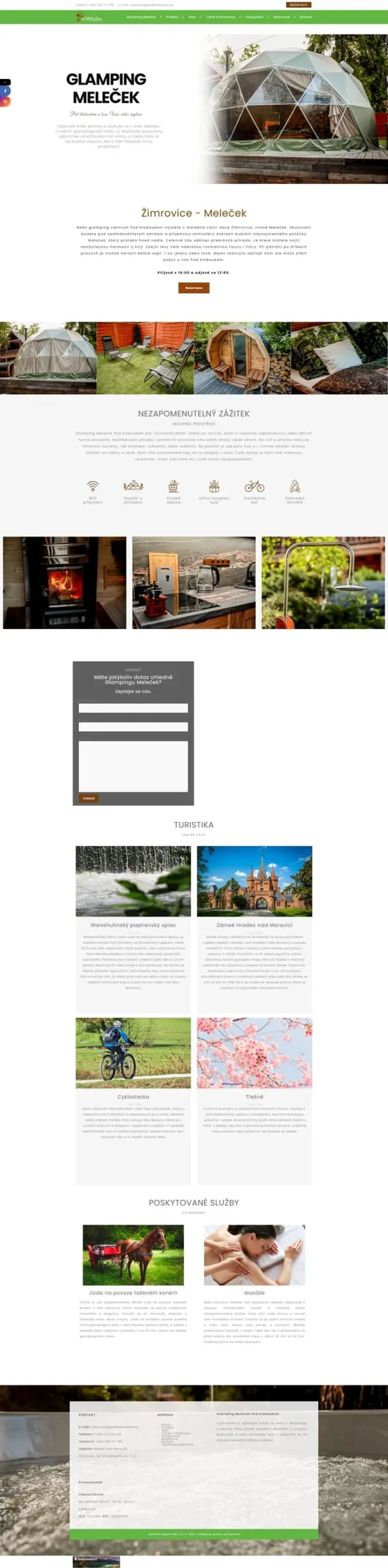 Reference weby Glamping Meleček