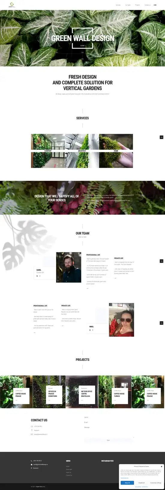 Reference weby Green wall design