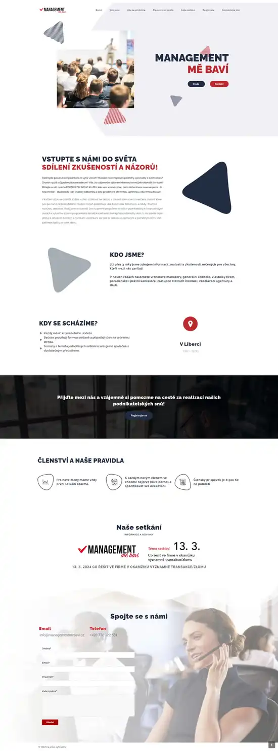 Reference weby Management mě baví