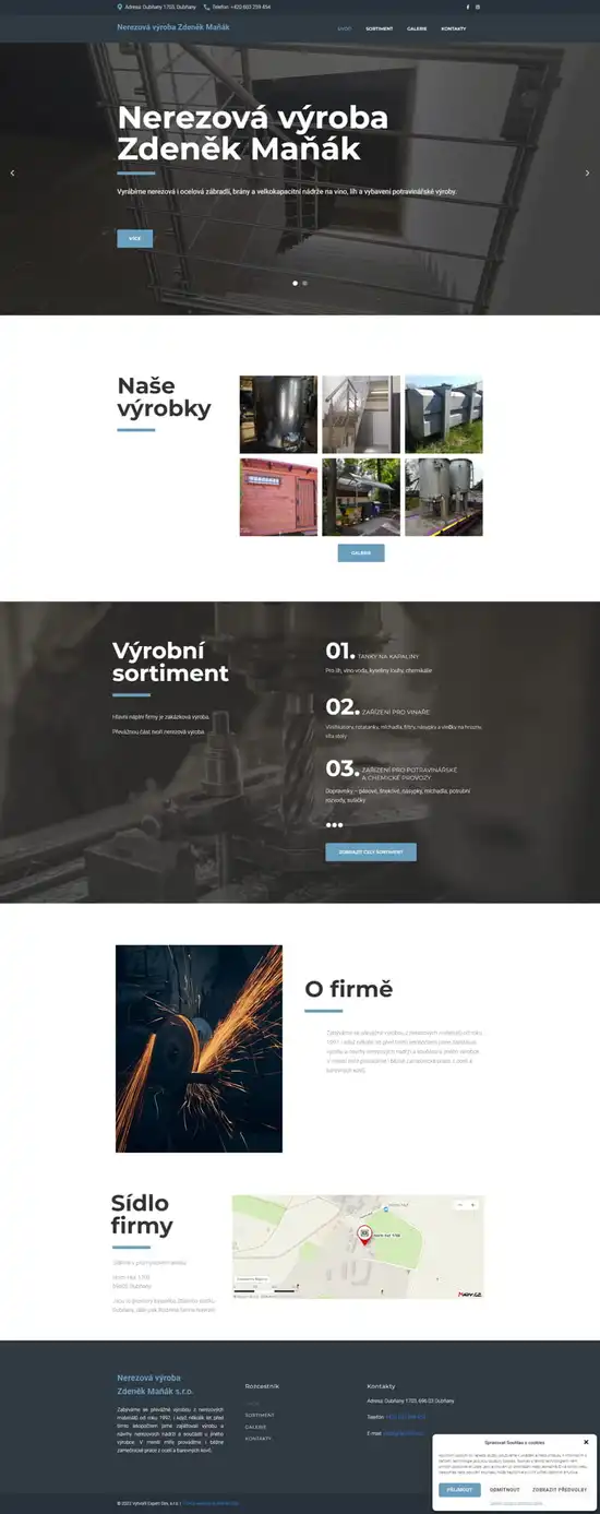 Reference weby Nerezová výroba Zdeněk Maňák