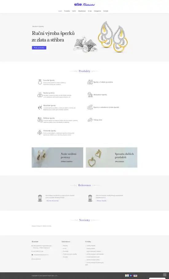 Reference weby Oro zlatnictví