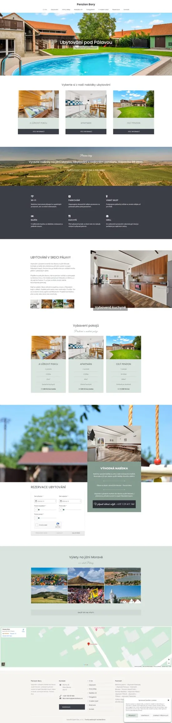 Reference weby Penzion Bory