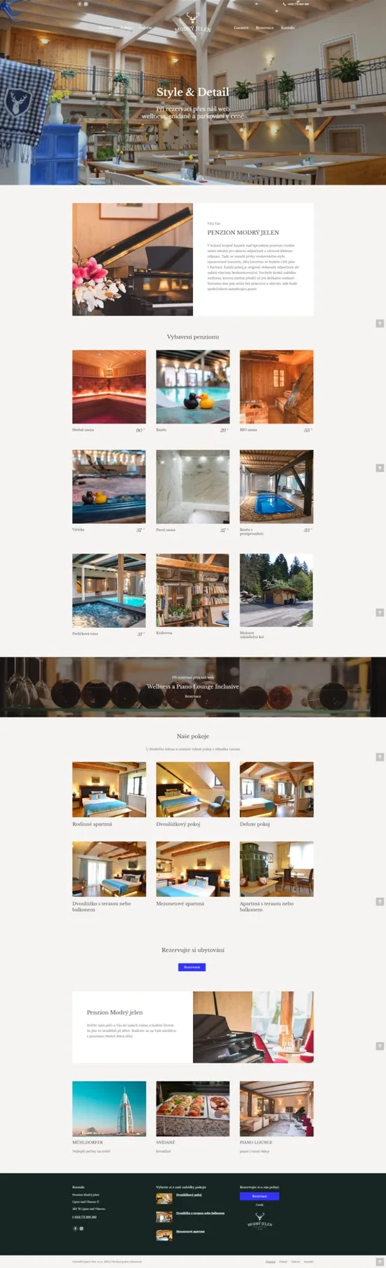 Reference weby Penzion Modrý Jelen