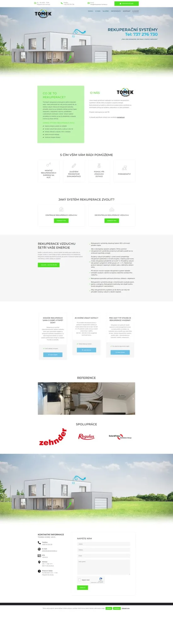 Reference weby Rekuperace Tomek