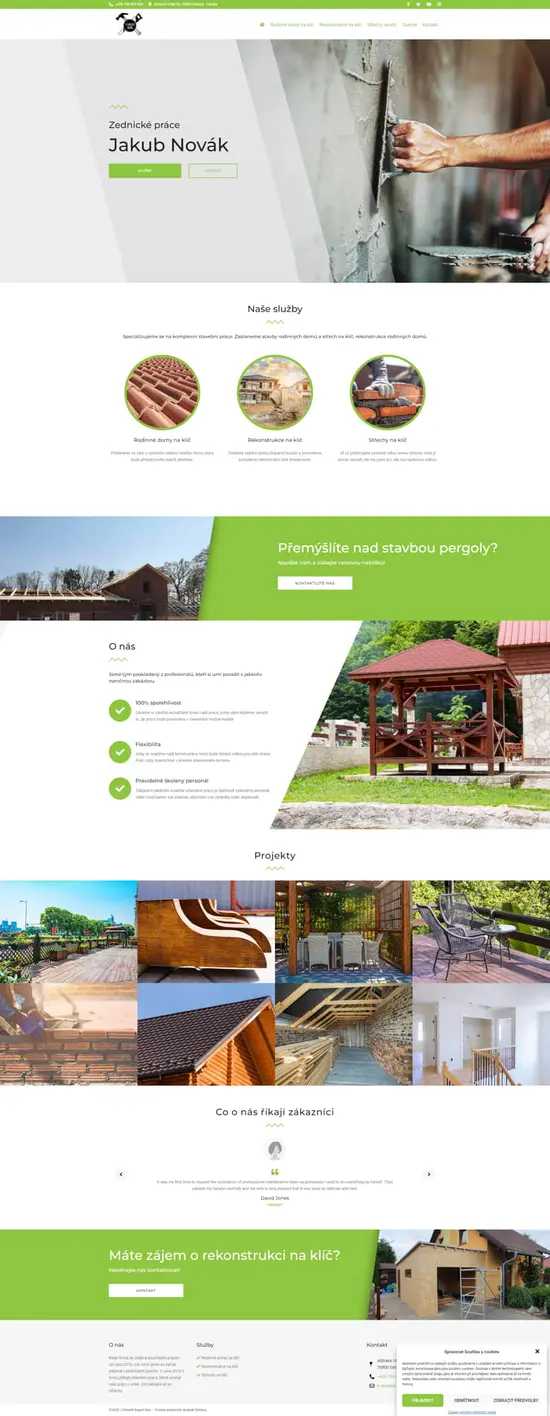 Reference weby Tesařství Novák