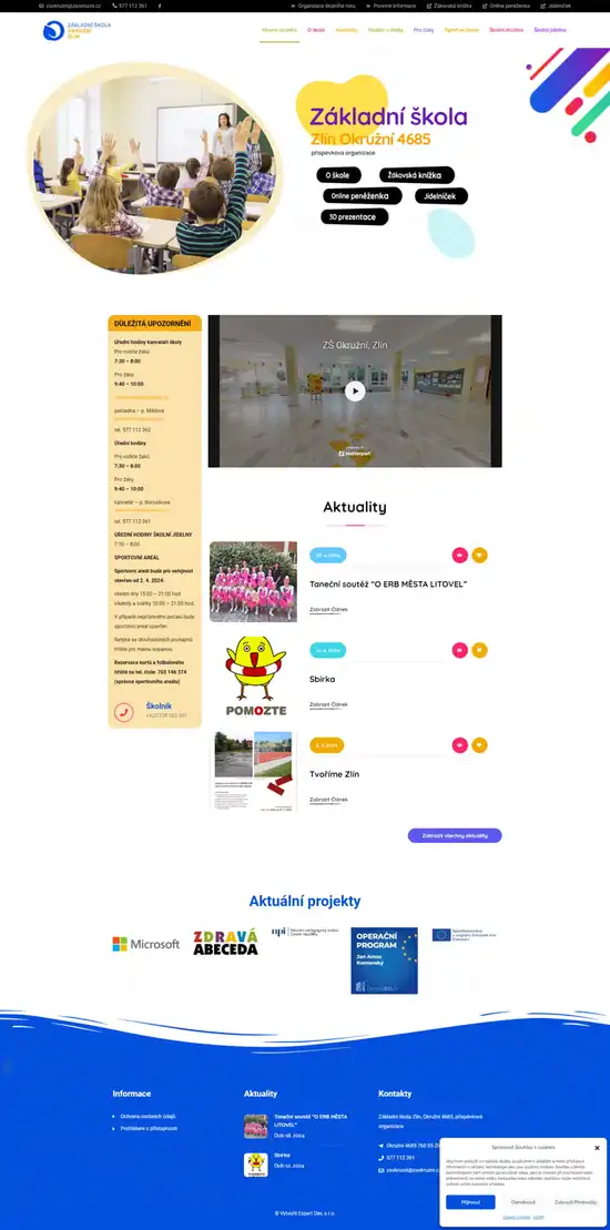 Reference weby Základní Škola Okružní Zlín