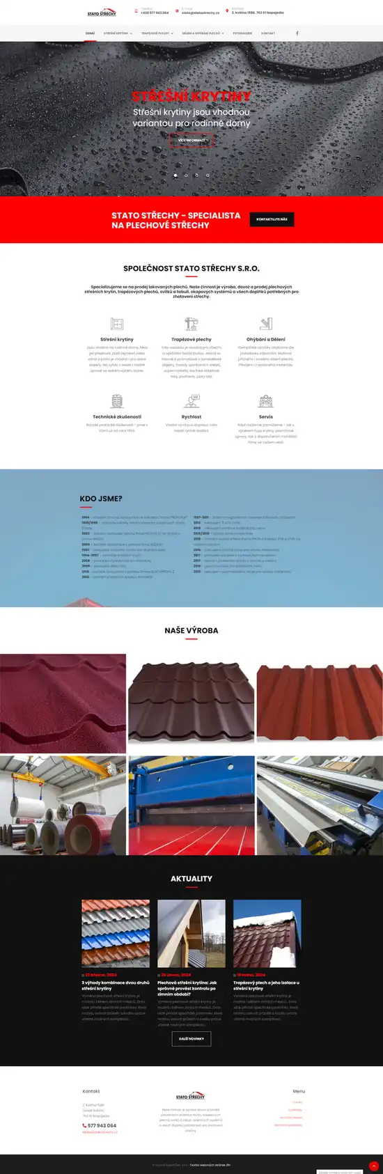 Refernece weby Stato střechy