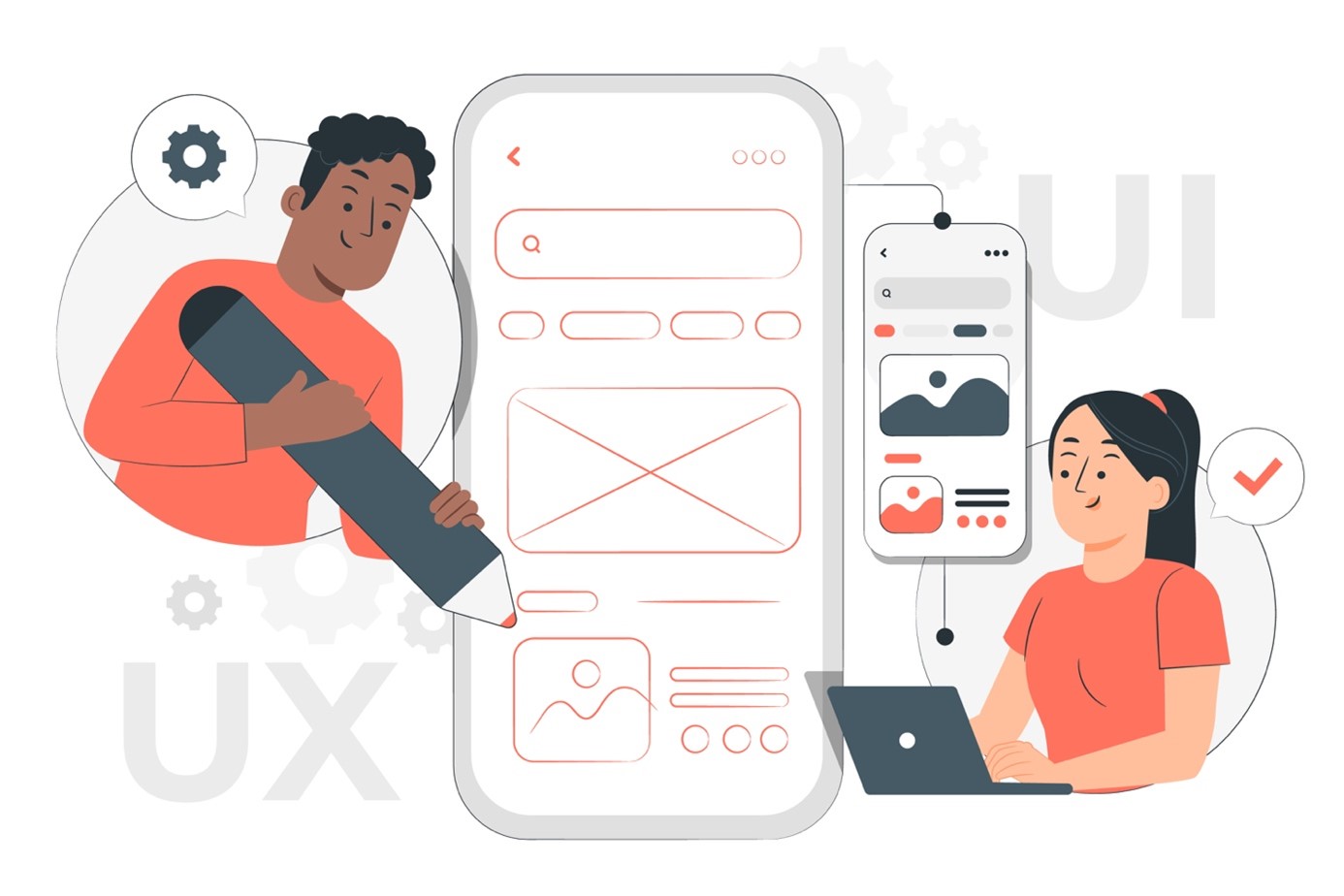 Ilustrace UX a UI designu